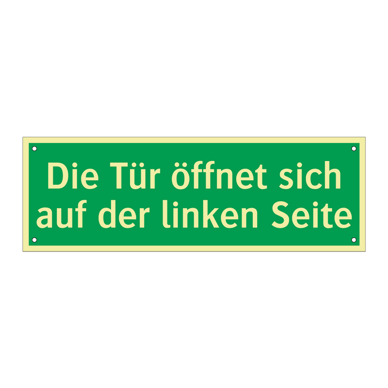 Die Tür öffnet sich auf der linken Seite