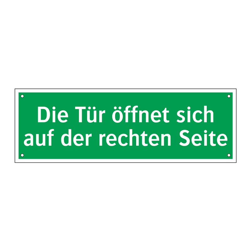 Die Tür öffnet sich auf der rechten Seite
