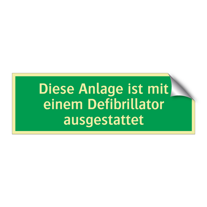 Diese Anlage ist mit einem Defibrillator ausgestattet