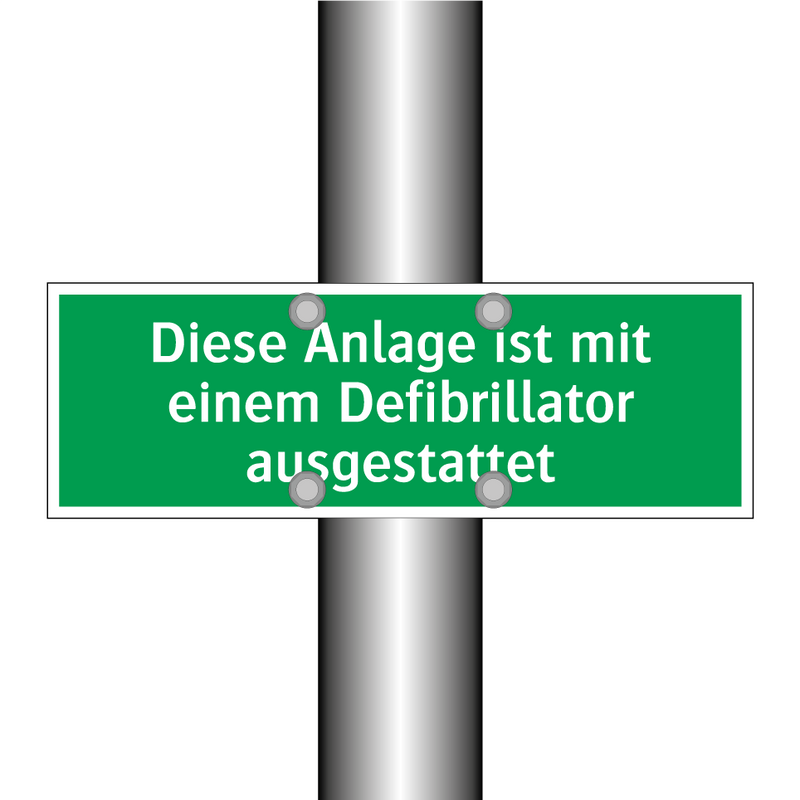 Diese Anlage ist mit einem Defibrillator ausgestattet