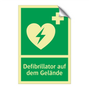 Defibrillator auf dem Gelände