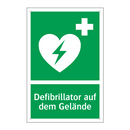 Defibrillator auf dem Gelände