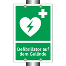 Defibrillator auf dem Gelände