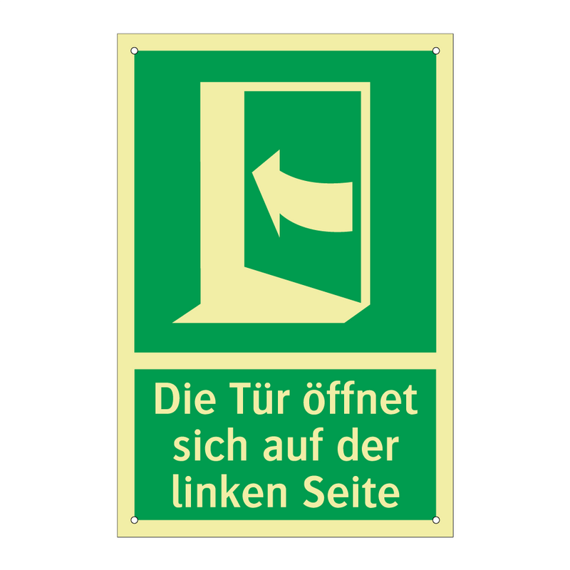 Die Tür öffnet sich auf der linken Seite