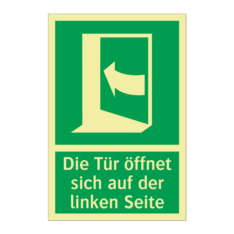 Die Tür öffnet sich auf der linken Seite