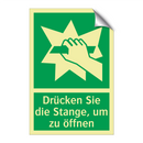 Drücken Sie die Stange, um zu öffnen
