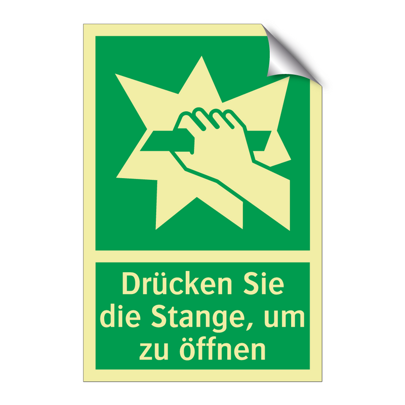 Drücken Sie die Stange, um zu öffnen