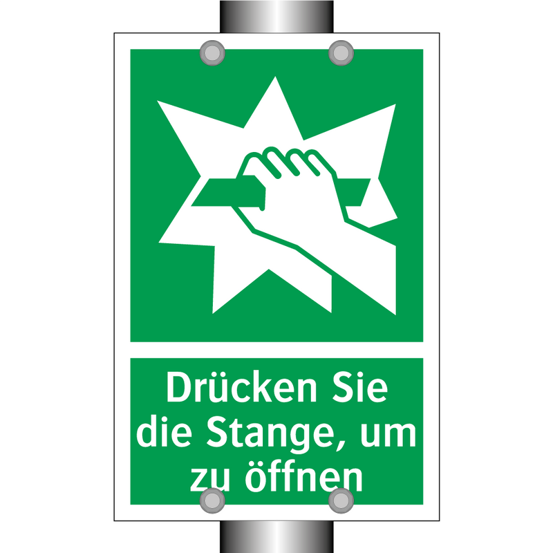 Drücken Sie die Stange, um zu öffnen