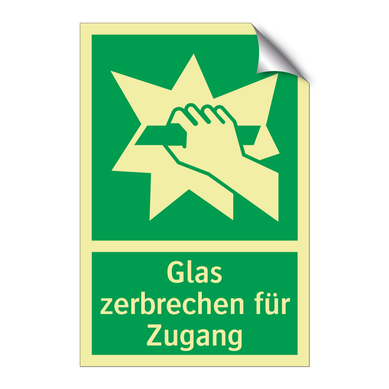 Glas zerbrechen für Zugang