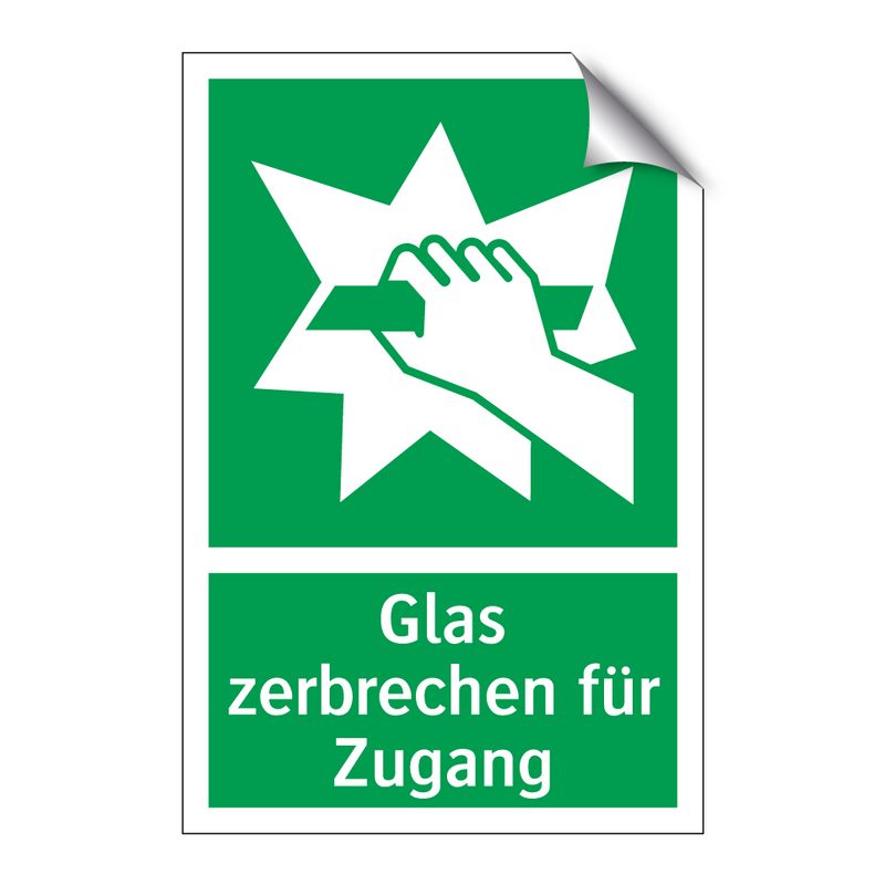 Glas zerbrechen für Zugang