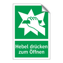 Hebel drücken zum Öffnen