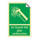 Im brand-fall glas zerbrechen