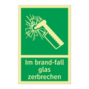 Im brand-fall glas zerbrechen