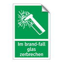 Im brand-fall glas zerbrechen