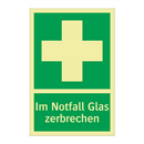Im Notfall Glas zerbrechen