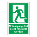 Notausgang darf nicht blockiert werden