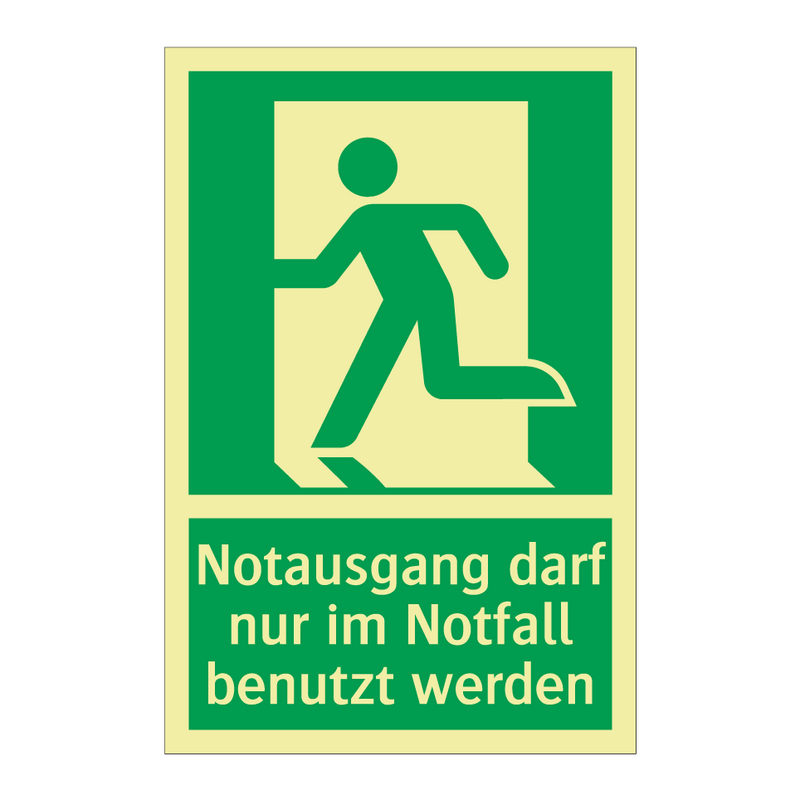 Notausgang darf nur im Notfall benutzt werden