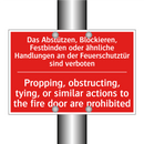 Das Abstützen, Blockieren, Festbinden /.../ - Propping, obstructing, tying, /.../