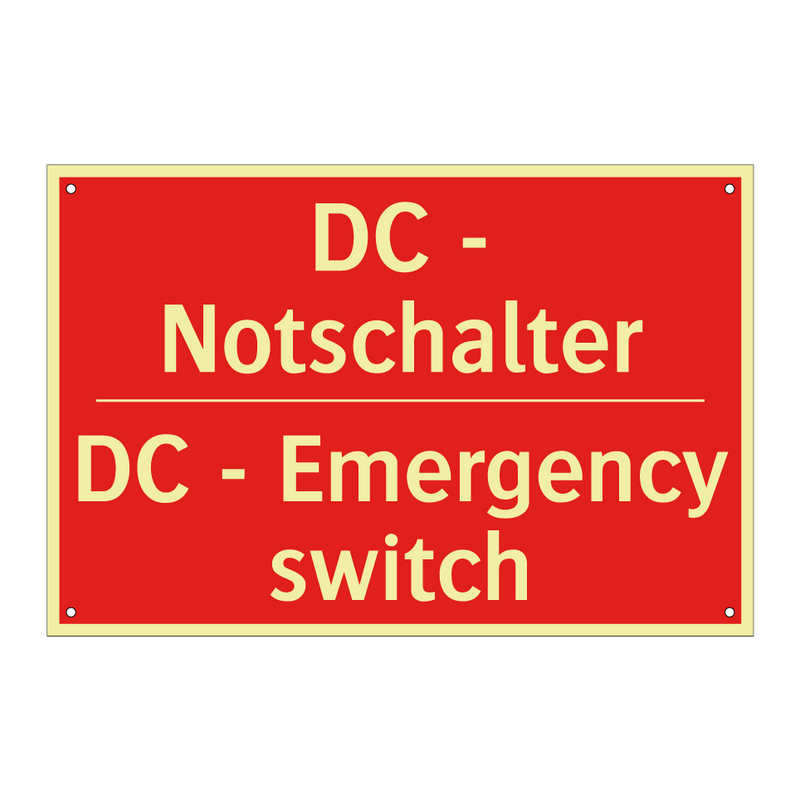 DC - Notschalter - DC - Emergency switch