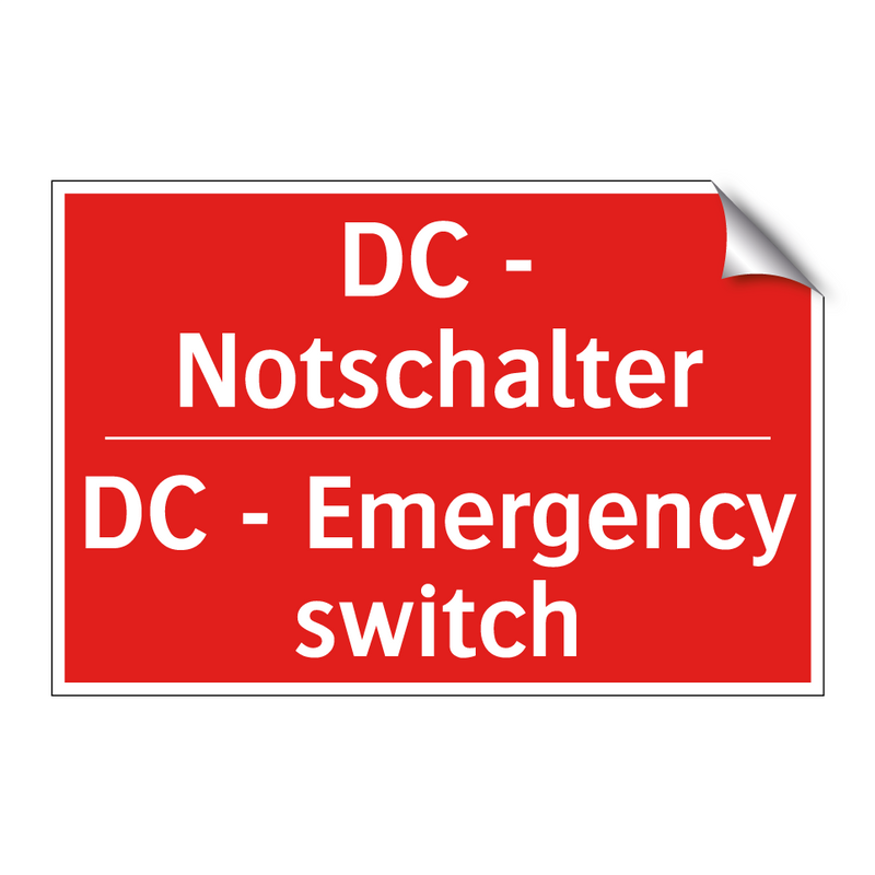 DC - Notschalter - DC - Emergency switch