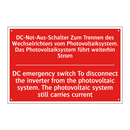 DC-Not-Aus-Schalter Zum Trennen /.../ - DC emergency switch To disconnect /.../