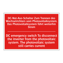 DC-Not-Aus-Schalter Zum Trennen /.../ - DC emergency switch To disconnect /.../