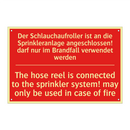 Der Schlauchaufroller ist an die /.../ - The hose reel is connected to /.../