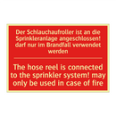 Der Schlauchaufroller ist an die /.../ - The hose reel is connected to /.../