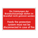 Die Zuleitungen der Brandschutzanlage /.../ - Feeds fire protection system must /.../