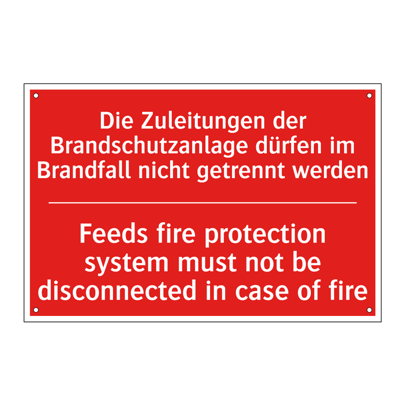 Die Zuleitungen der Brandschutzanlage /.../ - Feeds fire protection system must /.../