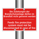 Die Zuleitungen der Brandschutzanlage /.../ - Feeds fire protection system must /.../