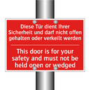 Diese Tür dient Ihrer Sicherheit /.../ - This door is for your safety and /.../