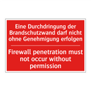 Eine Durchdringung der Brandschutzwand /.../ - Firewall penetration must not /.../