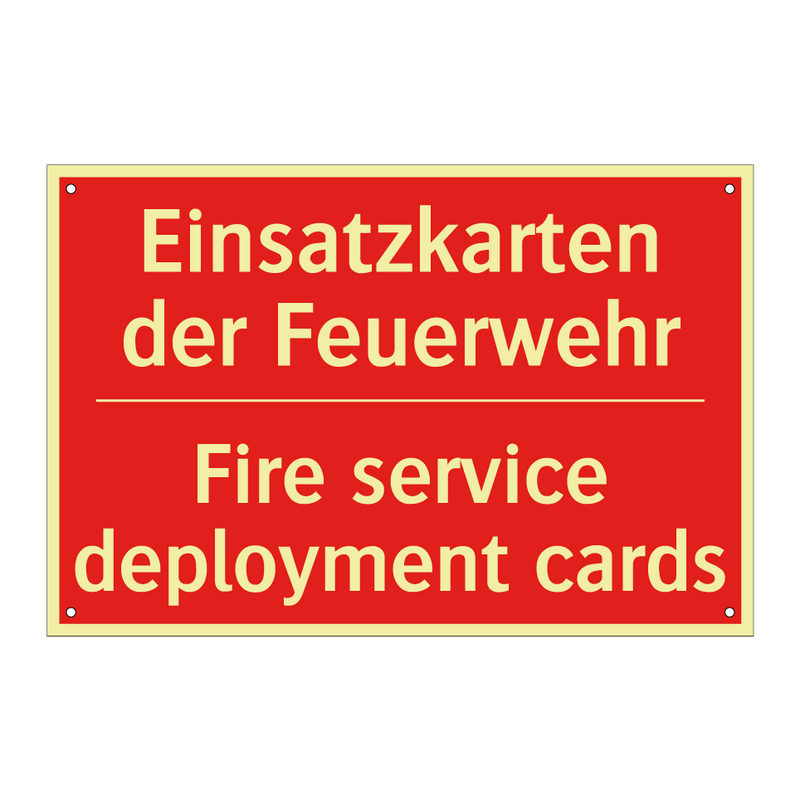 Einsatzkarten der Feuerwehr - Fire service deployment cards