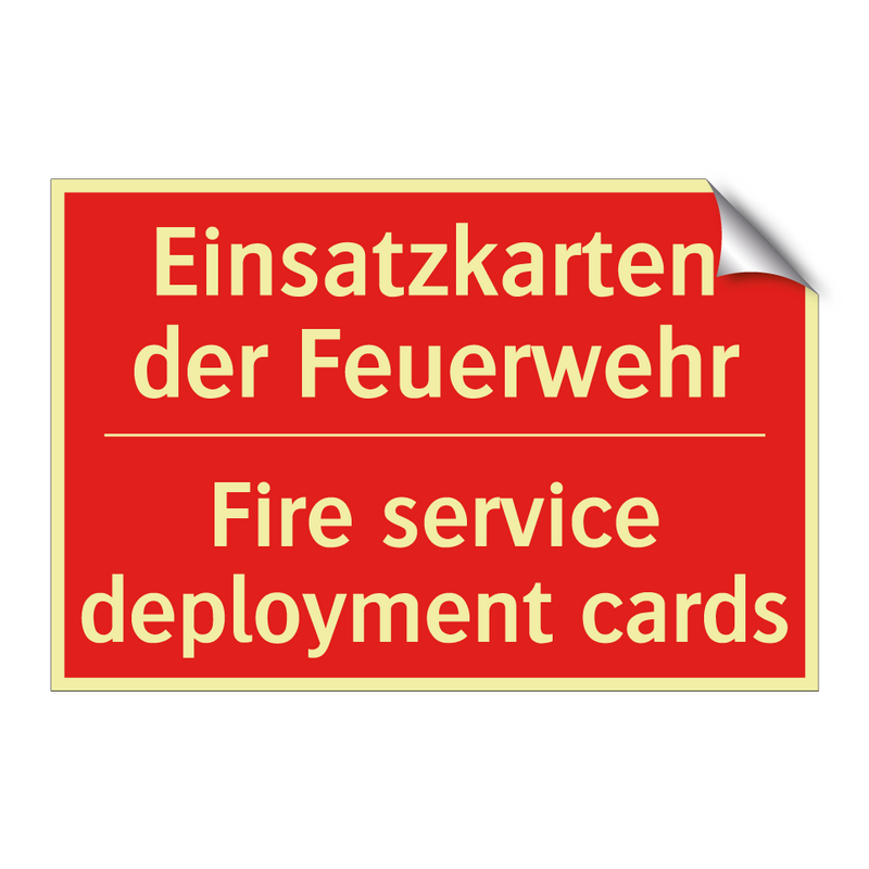 Einsatzkarten der Feuerwehr - Fire service deployment cards