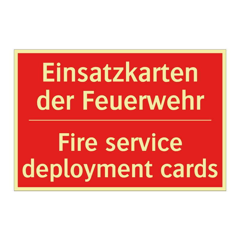 Einsatzkarten der Feuerwehr - Fire service deployment cards