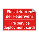 Einsatzkarten der Feuerwehr - Fire service deployment cards