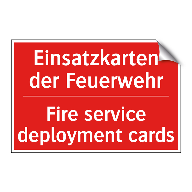 Einsatzkarten der Feuerwehr - Fire service deployment cards