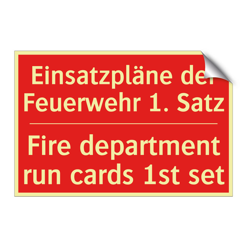 Einsatzpläne der Feuerwehr 1. /.../ - Fire department run cards 1st /.../