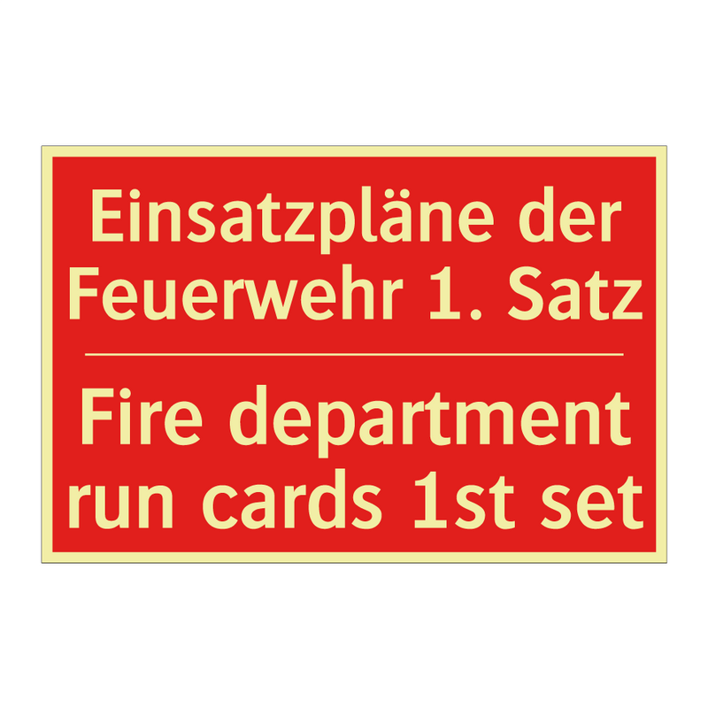 Einsatzpläne der Feuerwehr 1. /.../ - Fire department run cards 1st /.../