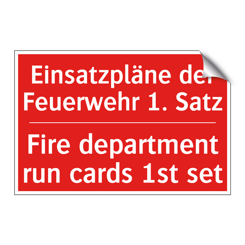 Einsatzpläne der Feuerwehr 1. /.../ - Fire department run cards 1st /.../