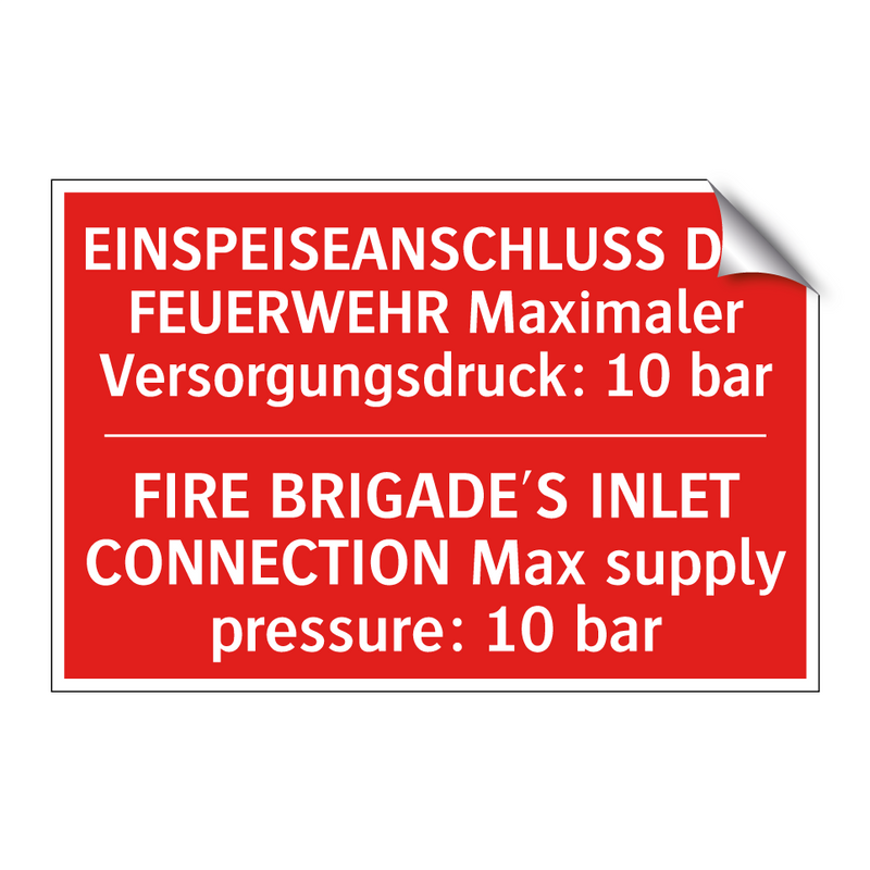 EINSPEISEANSCHLUSS DER FEUERWEHR /.../ - FIRE BRIGADE'S INLET CONNECTION /.../