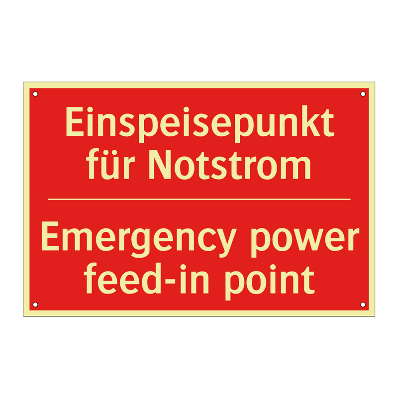 Einspeisepunkt für Notstrom - Emergency power feed-in point