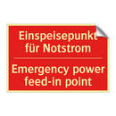 Einspeisepunkt für Notstrom - Emergency power feed-in point