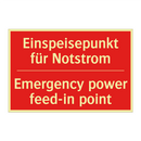 Einspeisepunkt für Notstrom - Emergency power feed-in point