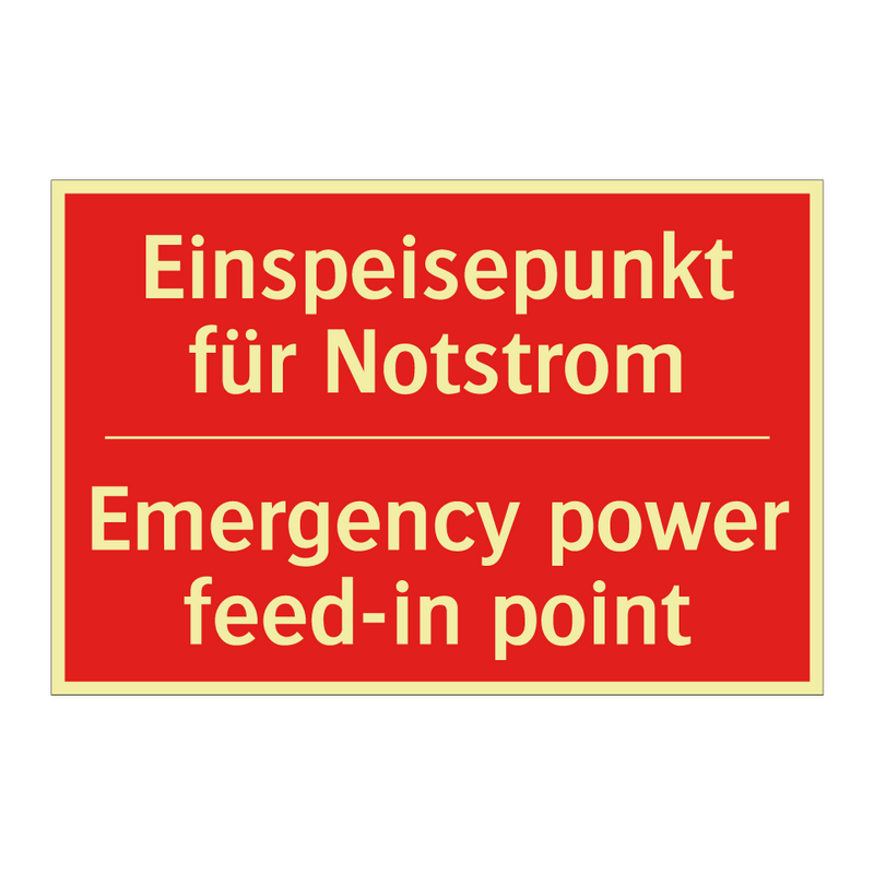 Einspeisepunkt für Notstrom - Emergency power feed-in point