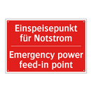 Einspeisepunkt für Notstrom - Emergency power feed-in point