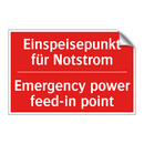 Einspeisepunkt für Notstrom - Emergency power feed-in point
