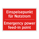 Einspeisepunkt für Notstrom - Emergency power feed-in point
