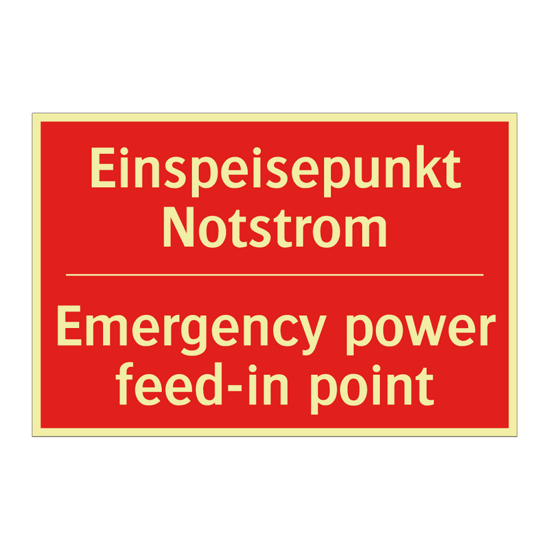 Einspeisepunkt Notstrom - Emergency power feed-in point